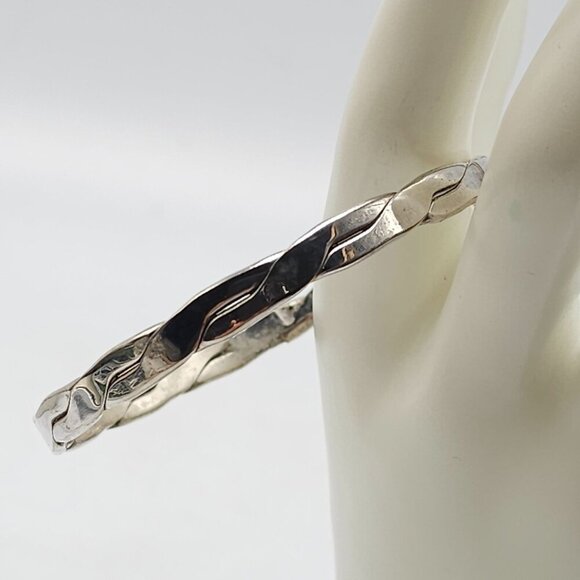 Sterling Silver Twist Bangle Bracelet 925 Taxco 2.5" Diameter 18.83 Grams - Picture 1 of 5